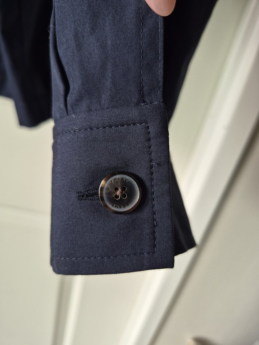 FRAME Navy Blue Zip-Up Bomber Jacket - Excellent Condition - Size XL - Picture 5 of 10